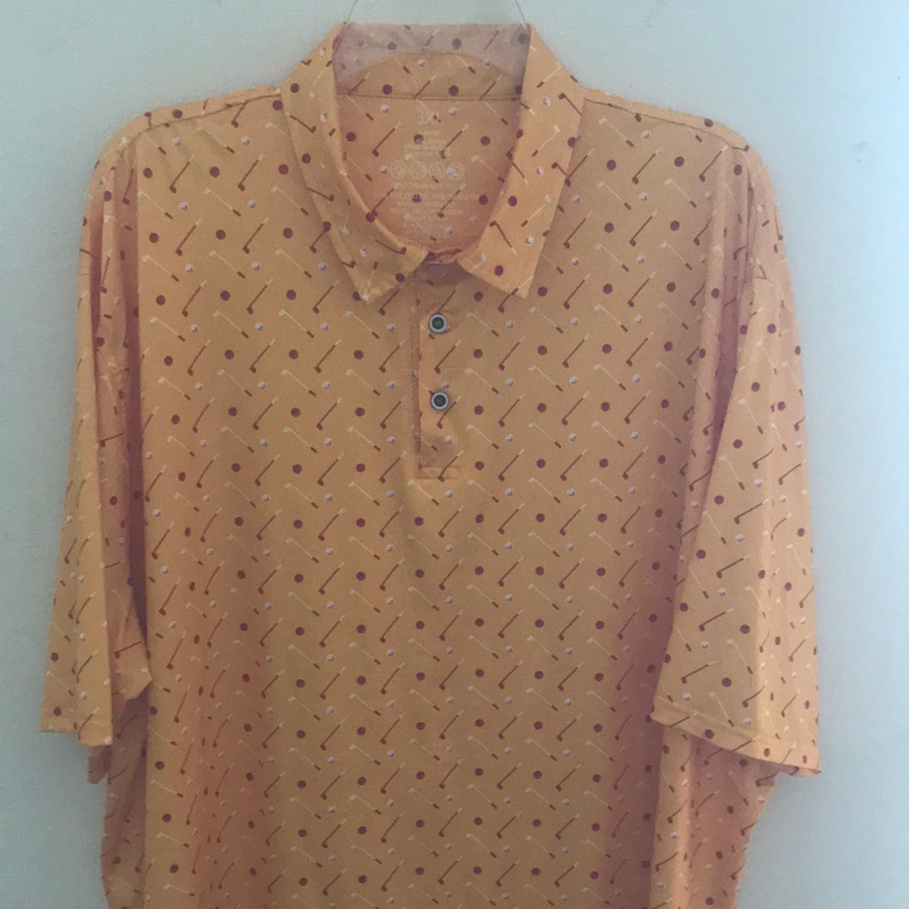 Men's Orange Patterned Shirt